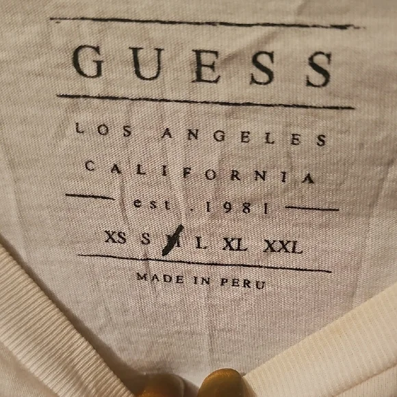 GUESS White Logo Tee for Men Size Medium - Picture 2 of 7